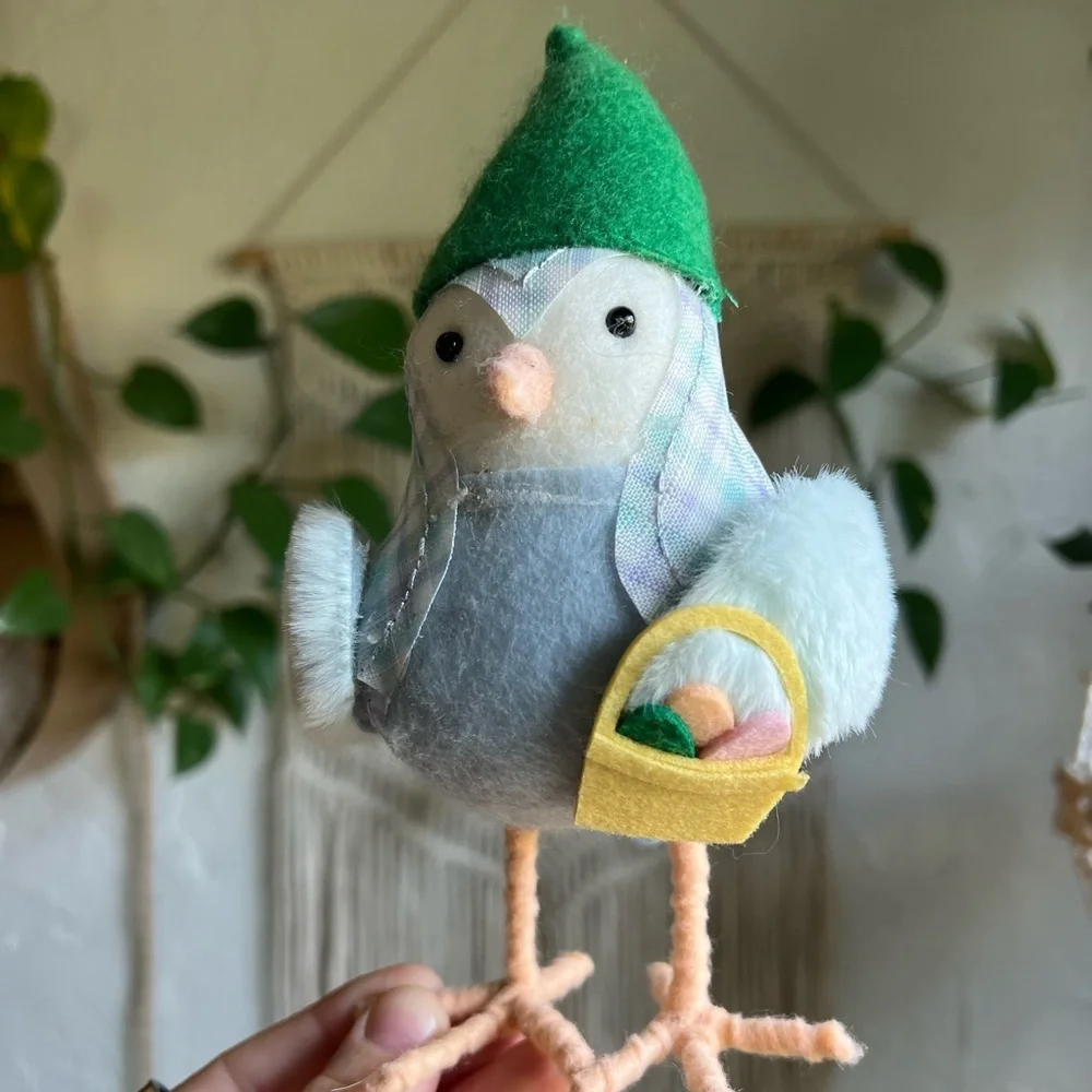 Target Wondershop Spring Bird Figurine Pastel Plaid Cottagecore Easter Decor